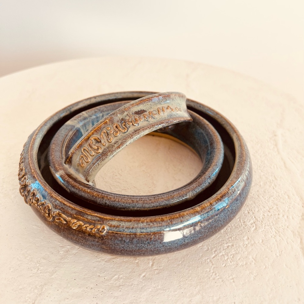 GORGEOUS HANDMADE PANSY RING BLUE/BROWN PANSY RING IN PERFECT VINTAGE CONDITION - Picture 3 of 10